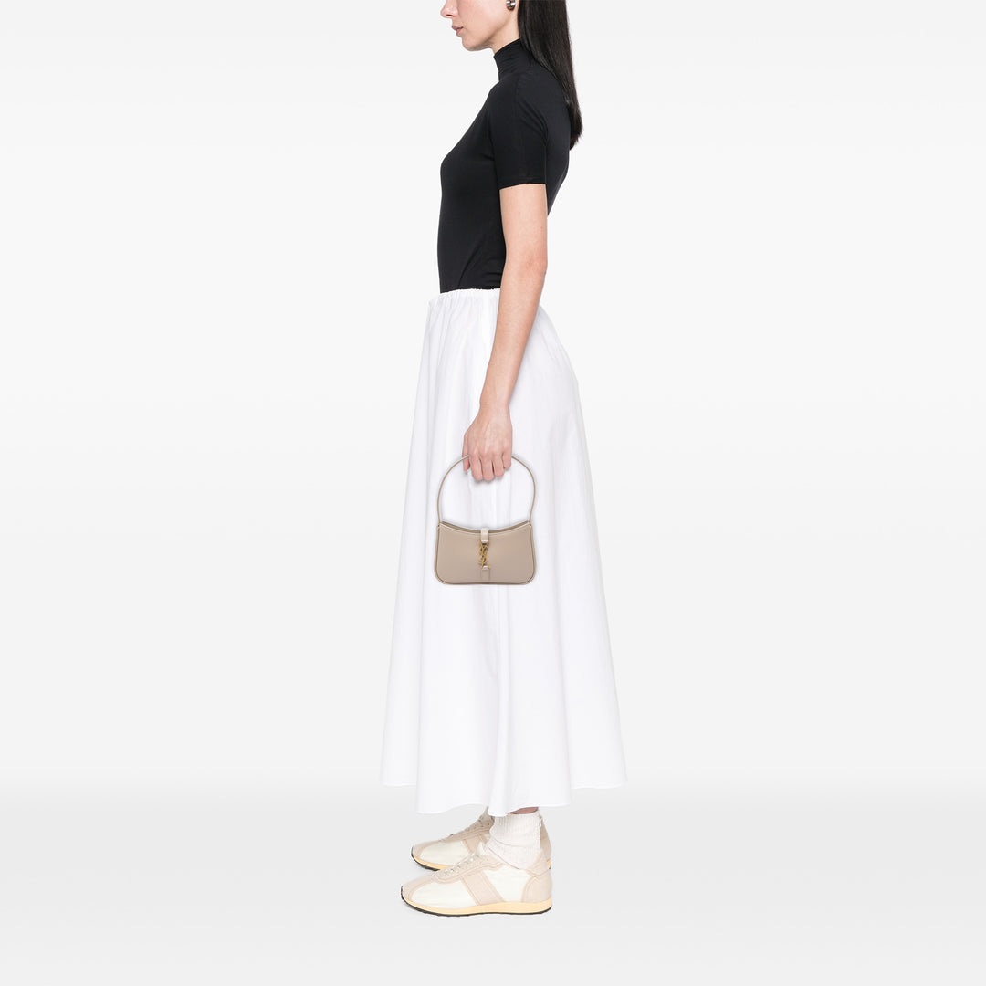 Saint Laurent Sac porté épaule Le 5 a 7 Mini Cuir de veau lisse Marron – vue 5 – GABY PARIS