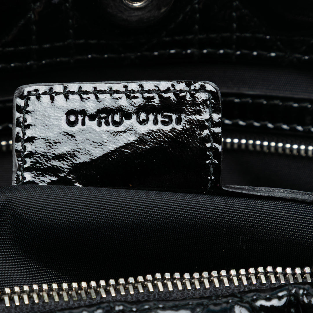 Dior Large Cuir verni Cannage Lady Dior Soft Shopping Cabas