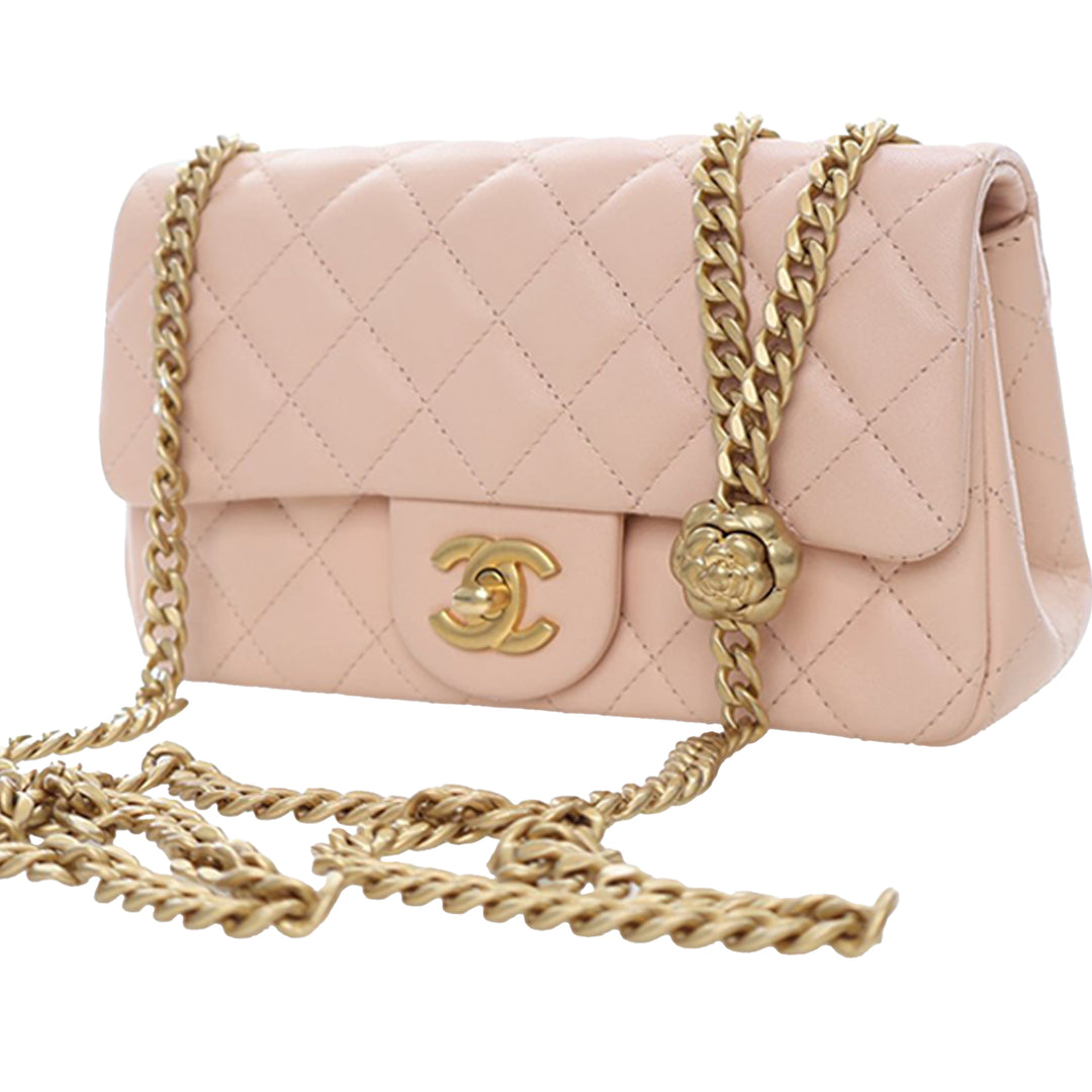 Chanel Mini Rectangular Classic Cuir d’agneau Sweet Camellia à rabat – GABY PARIS Authentique