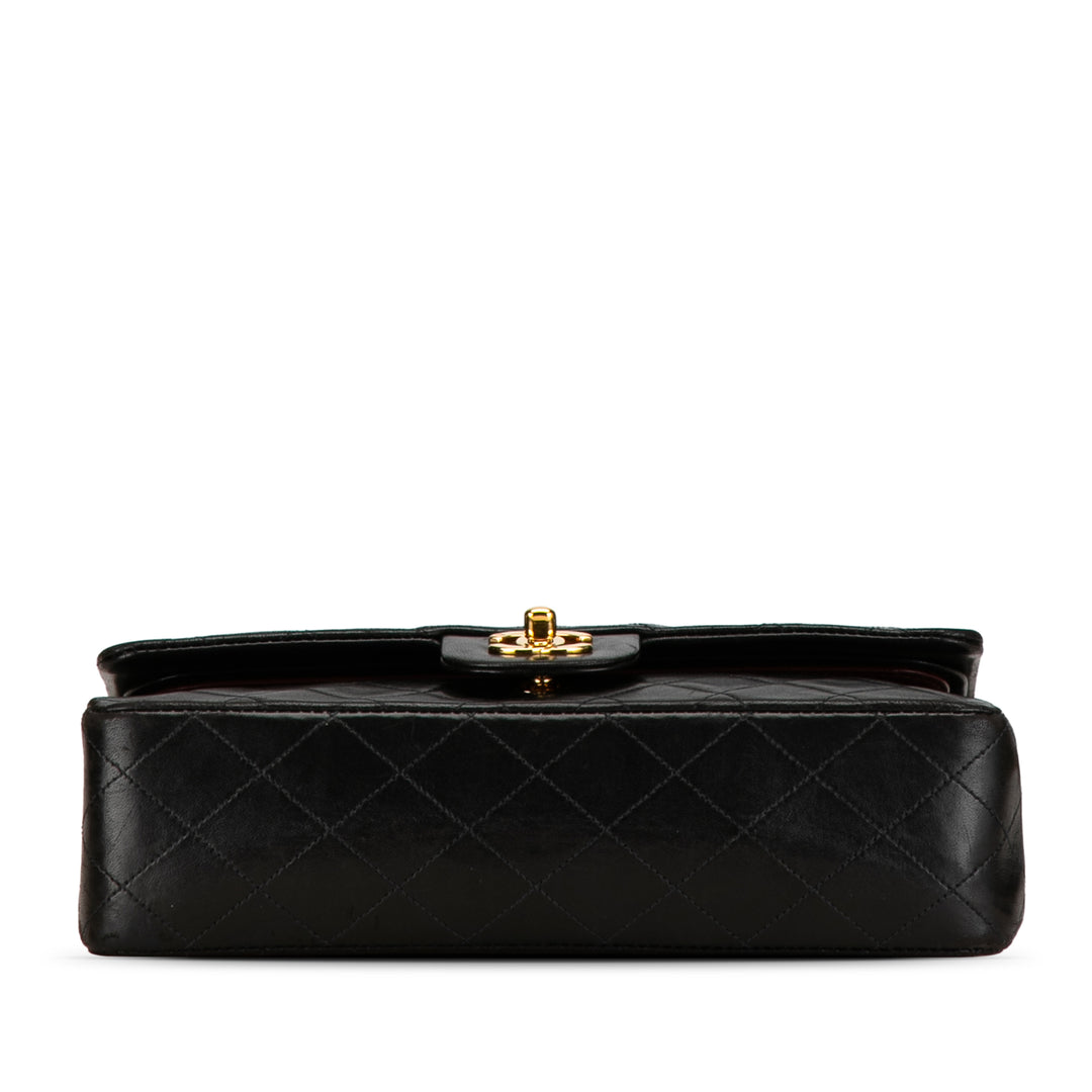 Medium Classic Lambskin Double Flap Black - Gaby Paris