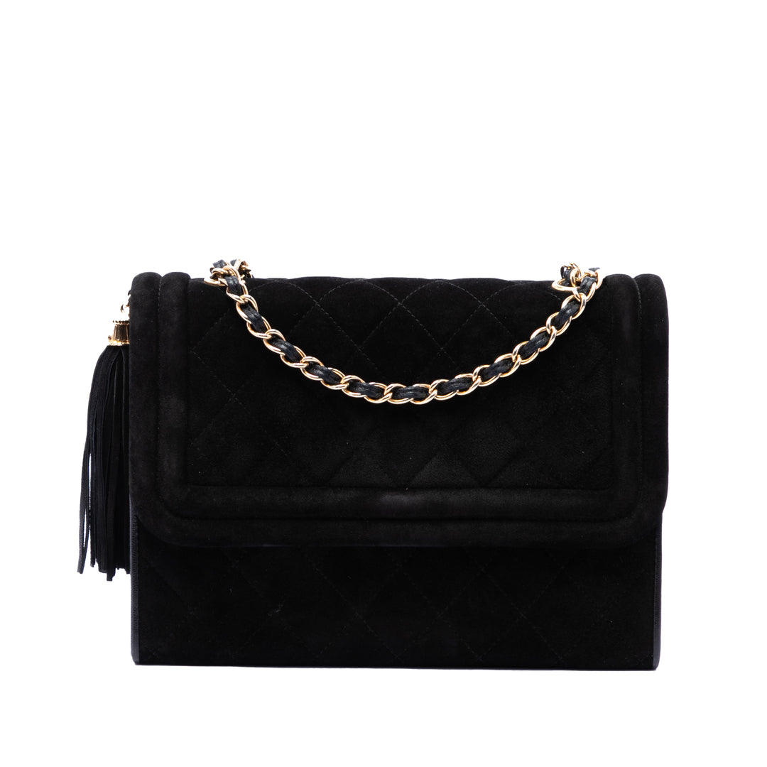 Chanel Matelassé Daim Pompon à rabat