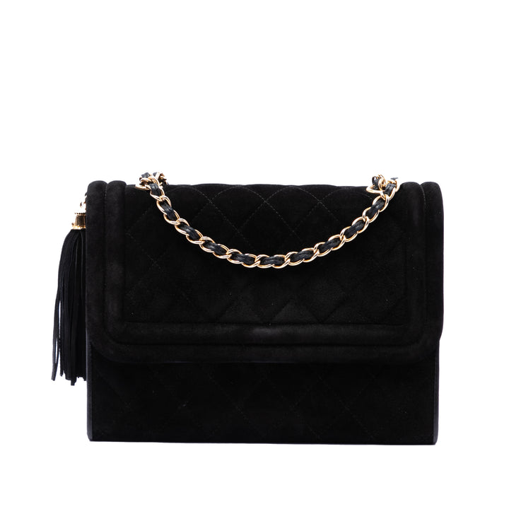 Chanel Matelassé Daim Pompon à rabat