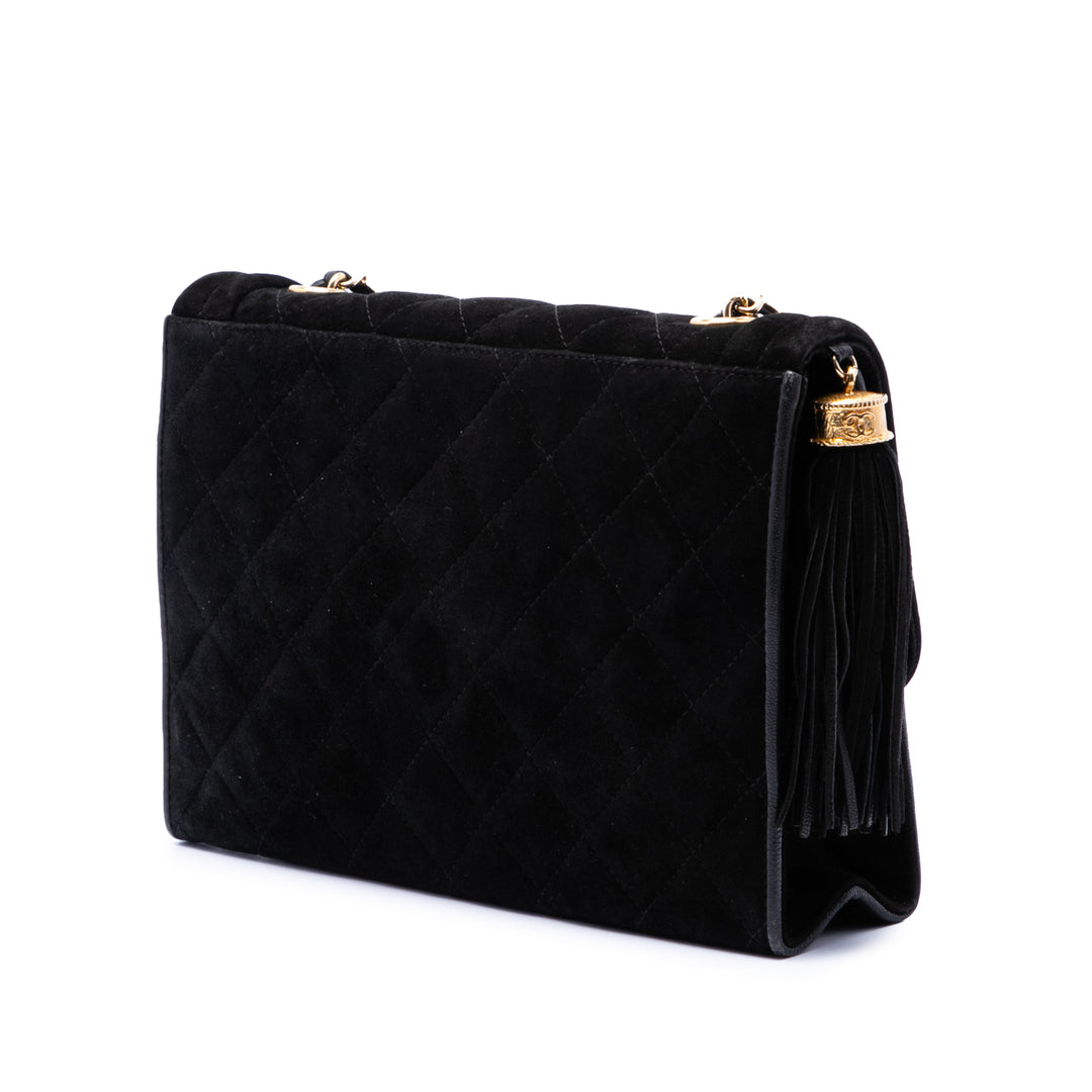 Chanel Matelassé Daim Pompon à rabat