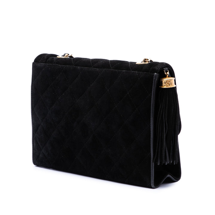 Chanel Matelassé Daim Pompon à rabat