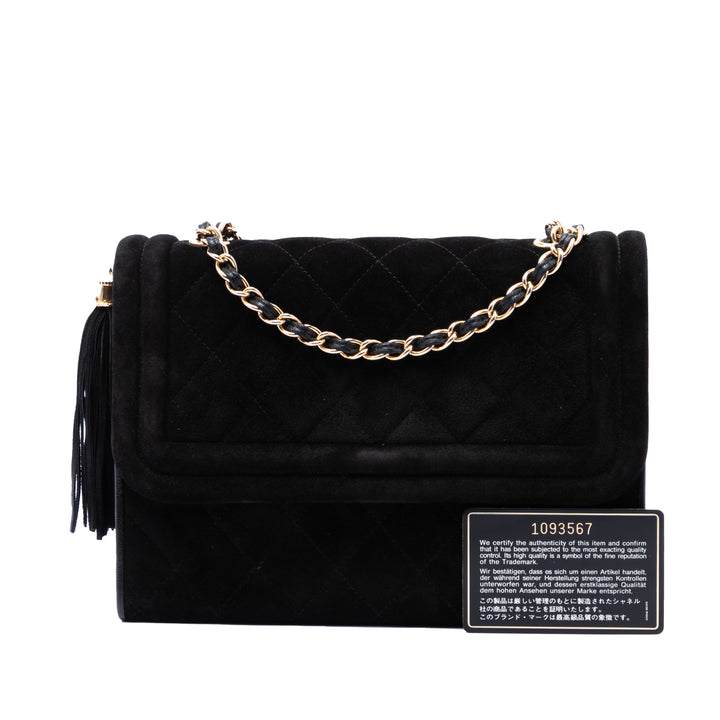 Chanel Matelassé Daim Pompon à rabat
