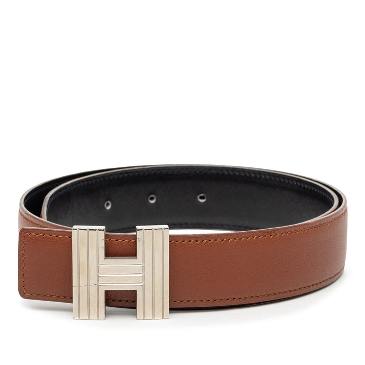 Hermès Chevre Mysore Cadena H Réversible Ceinture Cuir