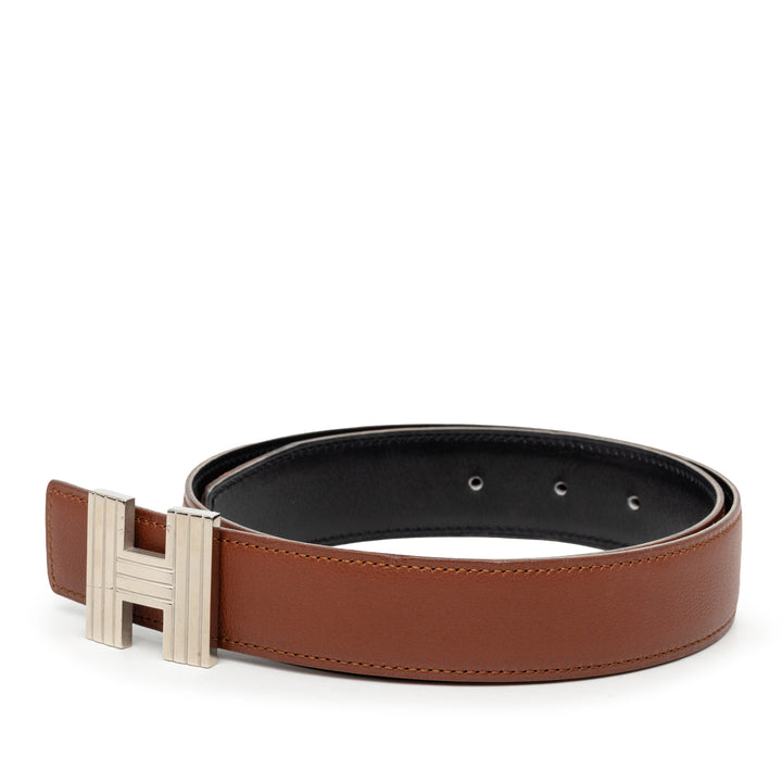 Hermès Chevre Mysore Cadena H Réversible Ceinture Cuir