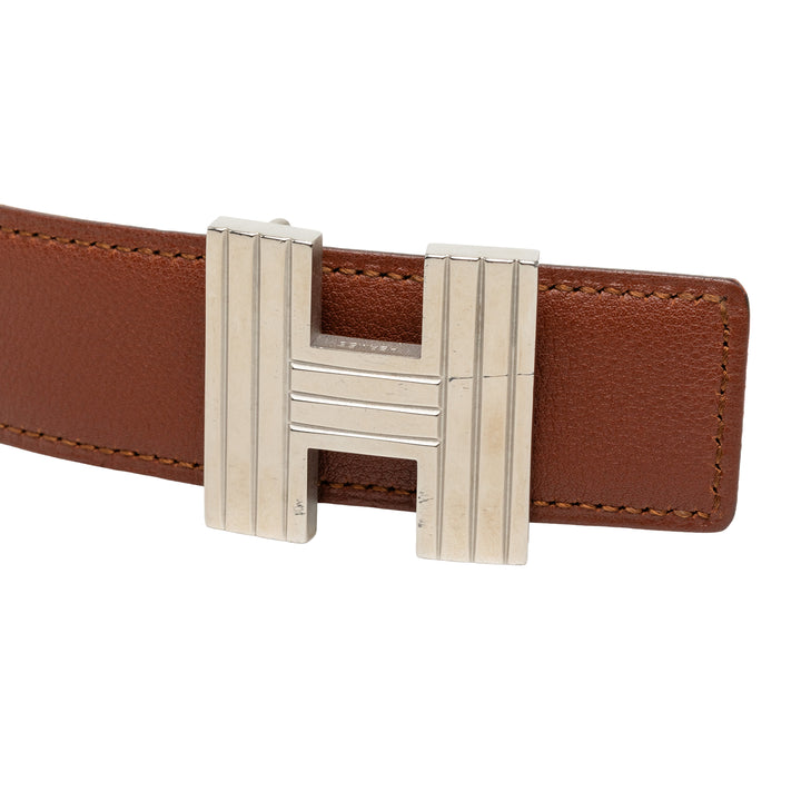 Hermès Chevre Mysore Cadena H Réversible Ceinture Cuir