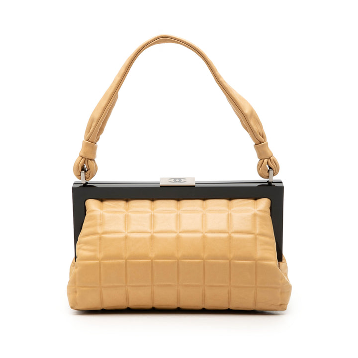 Chanel CC Chocolate Bar Cuir d'agneau Frame Sac à main