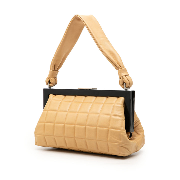 Chanel CC Chocolate Bar Cuir d'agneau Frame Sac à main