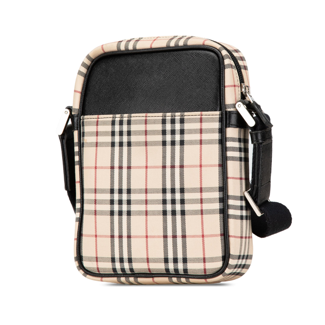 House Check Canvas Crossbody Brown - Gaby Paris