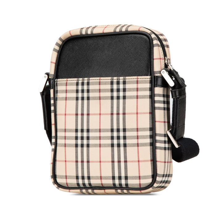 House Check Canvas Crossbody Brown - Gaby Paris