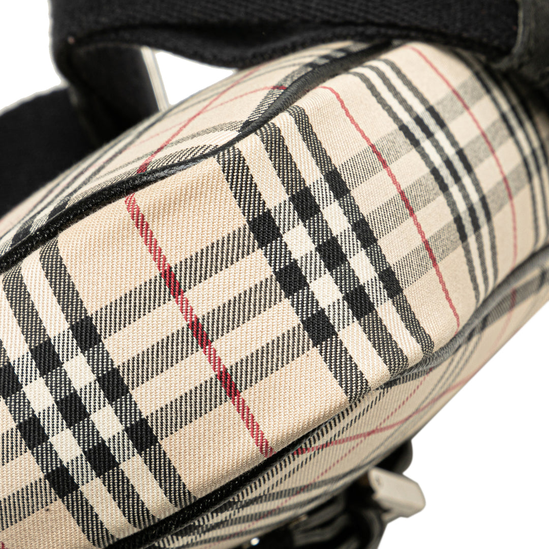 House Check Canvas Crossbody Brown - Gaby Paris