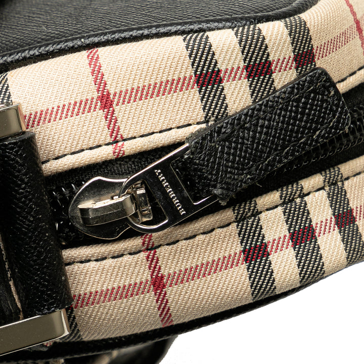 House Check Canvas Crossbody Brown - Gaby Paris