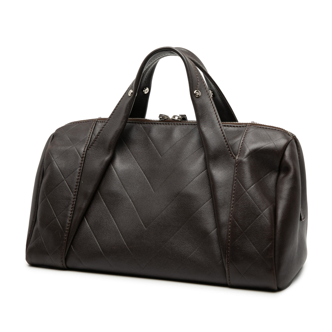 Chanel Medium Chevron Cuir d’agneau All Day Long Bowling Sac