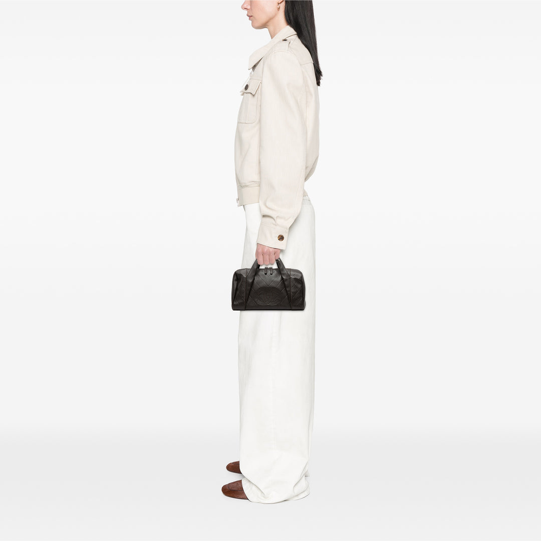 Chanel Medium Chevron Cuir d’agneau All Day Long Bowling Sac