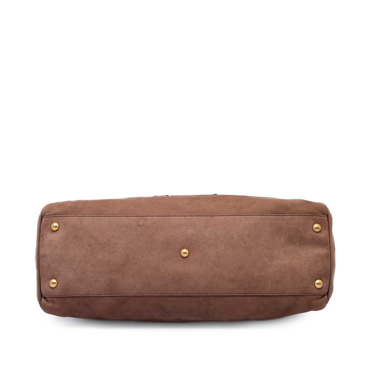 Fendi Zucca Nubuck Etniko Du Jour Sac Moyen Marron