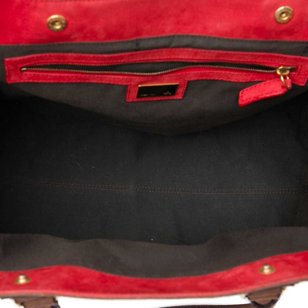 Fendi Zucca Nubuck Etniko Du Jour Sac Moyen Marron
