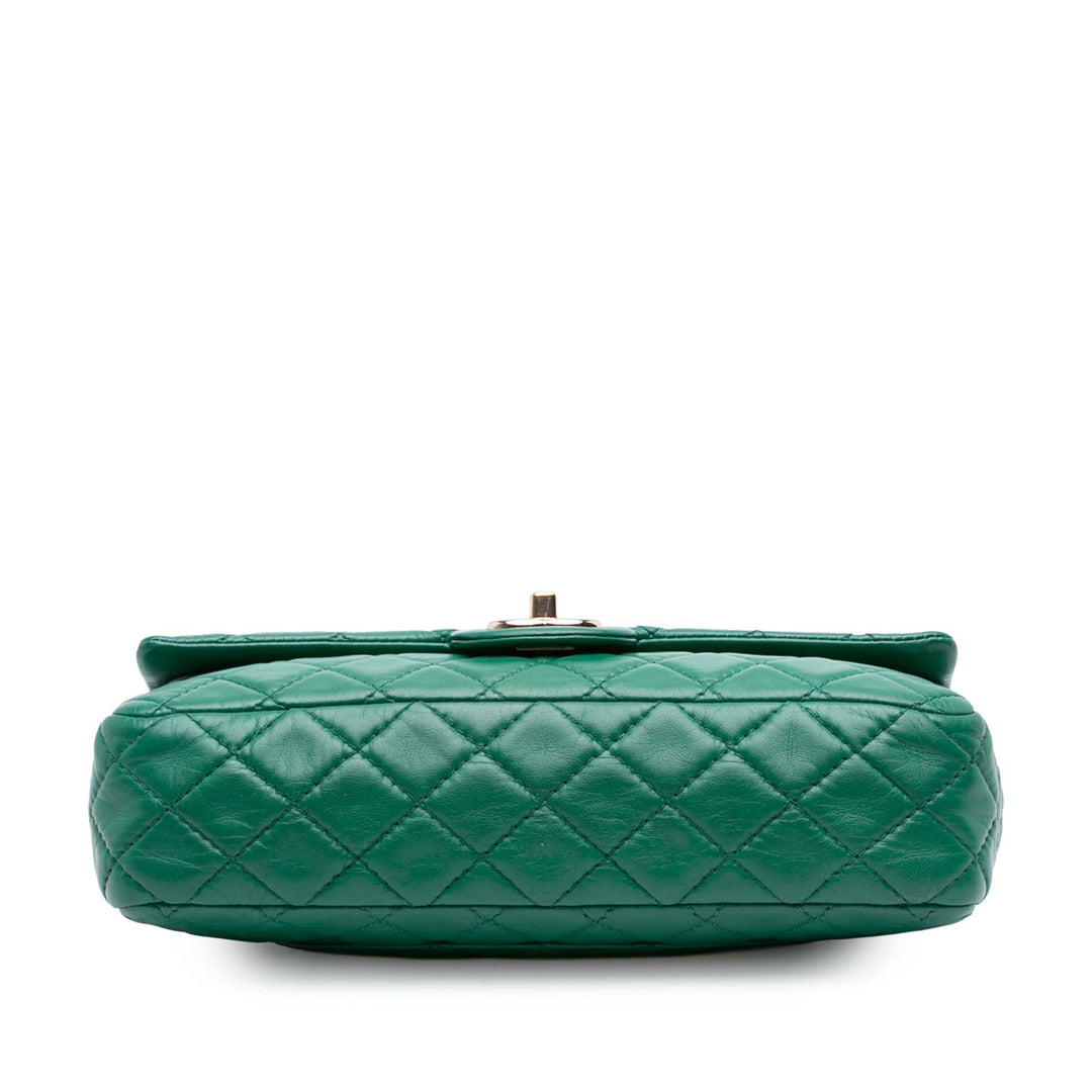 Chanel Medium Classic Cuir d’agneau Double rabat Vert