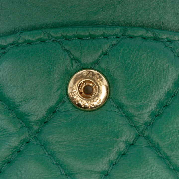 Chanel Medium Classic Cuir d’agneau Double rabat Vert