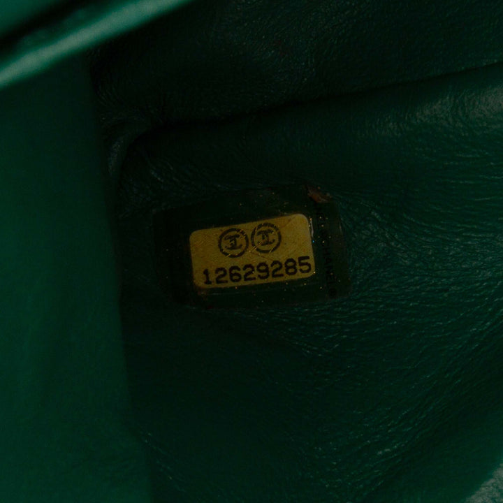 Chanel Medium Classic Cuir d’agneau Double rabat Vert