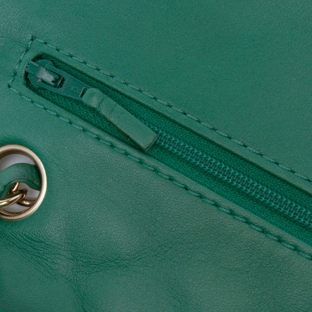 Chanel Medium Classic Cuir d’agneau Double rabat Vert