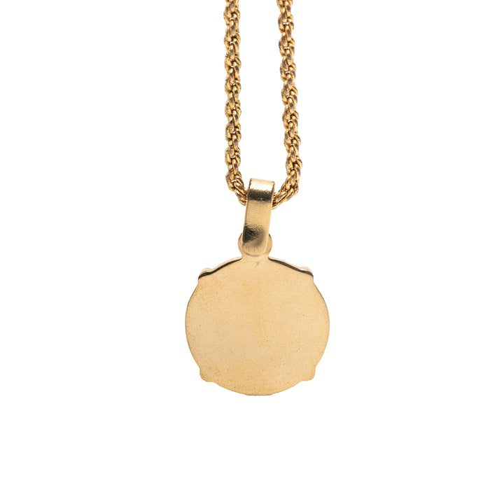 Dior plaqué Émail Logo Rond Pendant Collier
