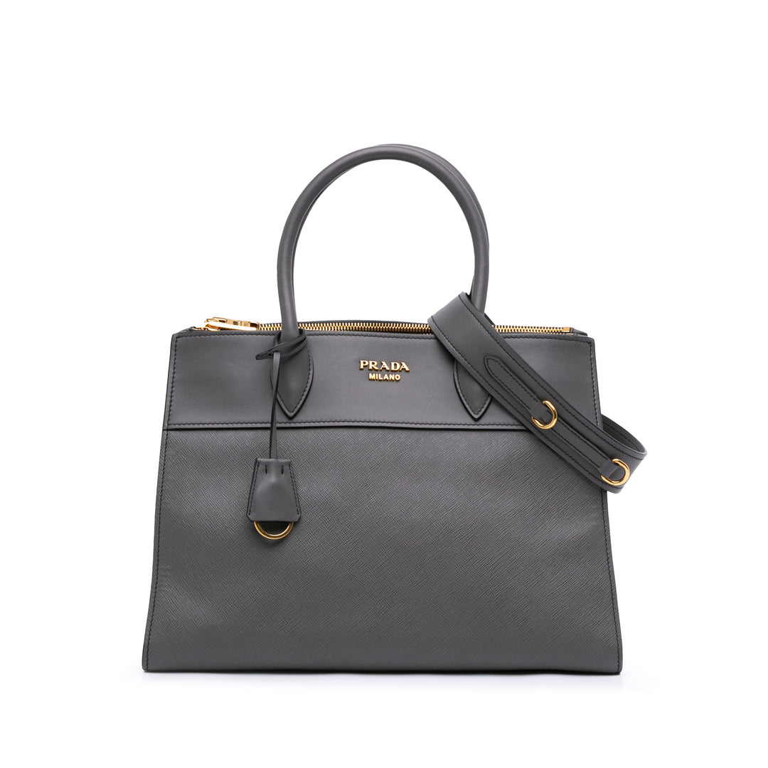 Saffiano and City Calf Paradigme Bag Gray - Gaby Paris
