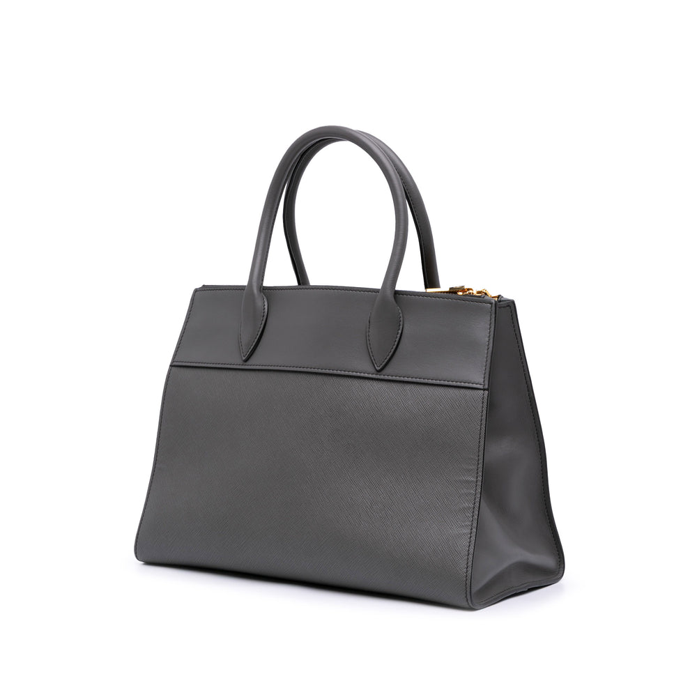 Prada Saffiano and City Calf Paradigme Bag Gris – GABY PARIS Authentique