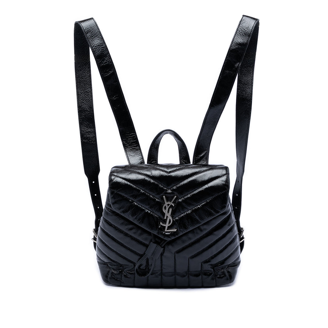 Saint Laurent Small Matelasse Cuir verni Monogram LouLou Sac à dos