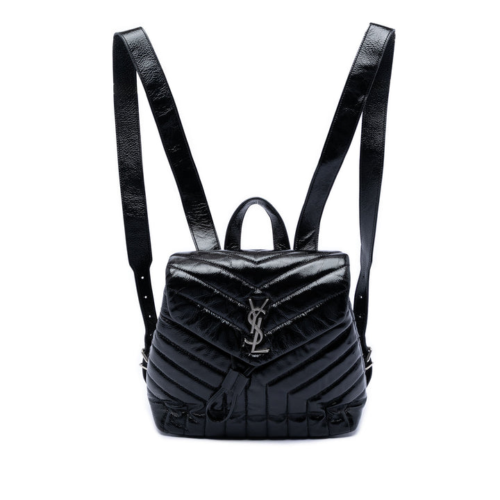 Saint Laurent Small Matelasse Cuir verni Monogram LouLou Sac à dos