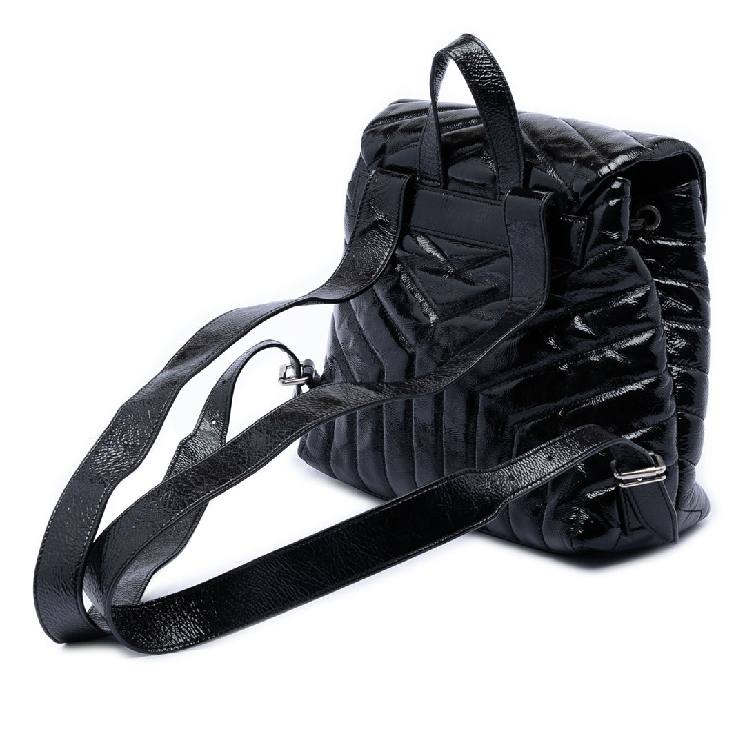 Saint Laurent Small Matelasse Cuir verni Monogram LouLou Sac à dos