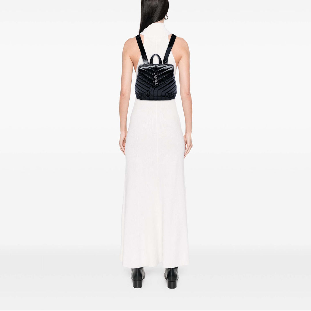 Saint Laurent Small Matelasse Cuir verni Monogram LouLou Sac à dos