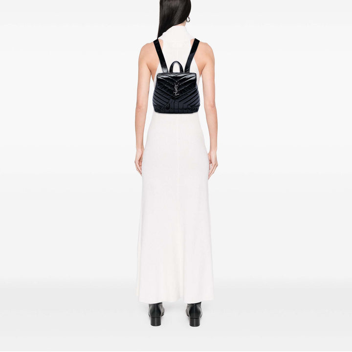 Saint Laurent Small Matelasse Cuir verni Monogram LouLou Sac à dos