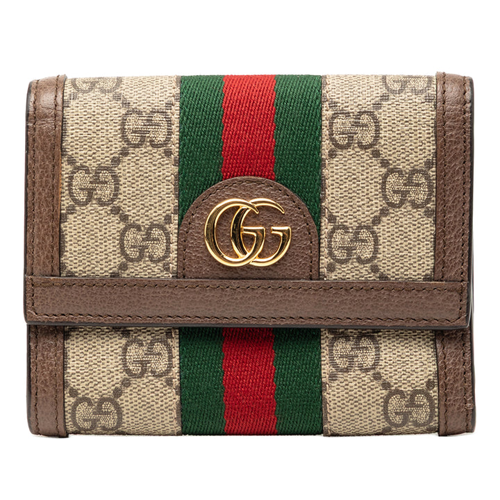 Gucci GG Supreme Web Ophidia Trifold Portefeuille