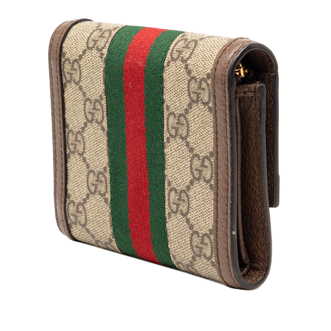 Gucci GG Supreme Web Ophidia Trifold Portefeuille