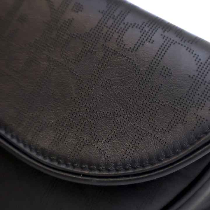 Dior Oblique Perforated Cuir de veau Galaxy Saddle Bag Noir