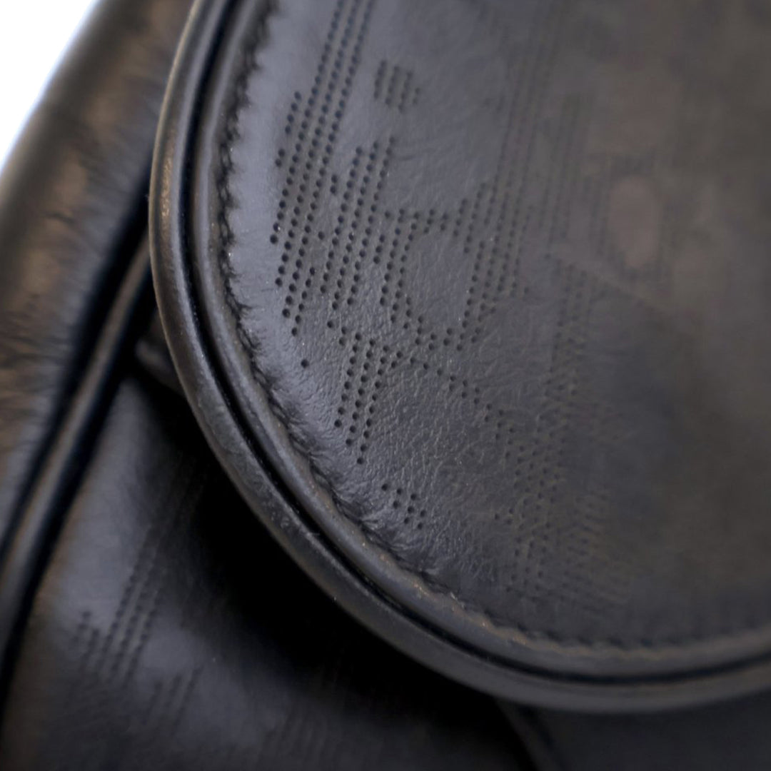 Dior Oblique Perforated Cuir de veau Galaxy Saddle Bag Noir