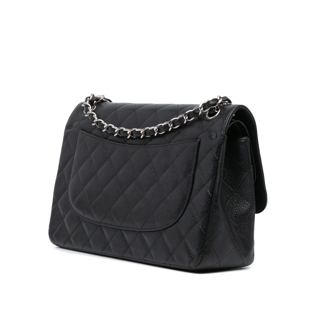 Jumbo Classic Caviar Double Flap Black - Gaby Paris