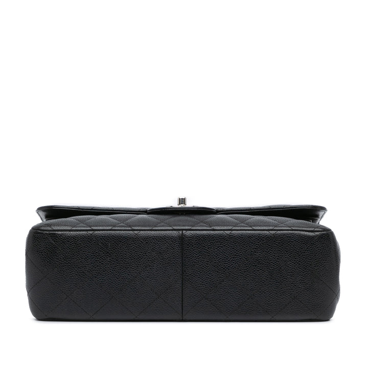 Jumbo Classic Caviar Double Flap Black - Gaby Paris