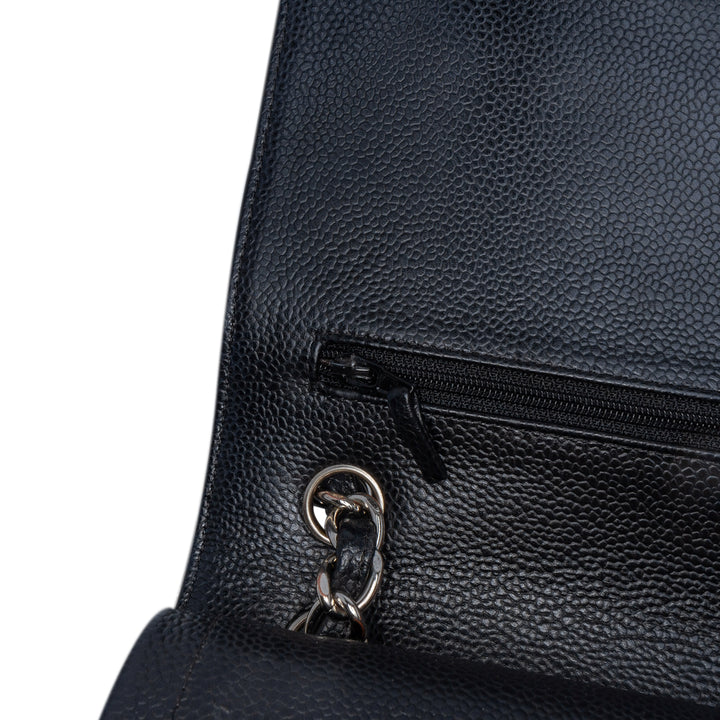 Jumbo Classic Caviar Double Flap Black - Gaby Paris