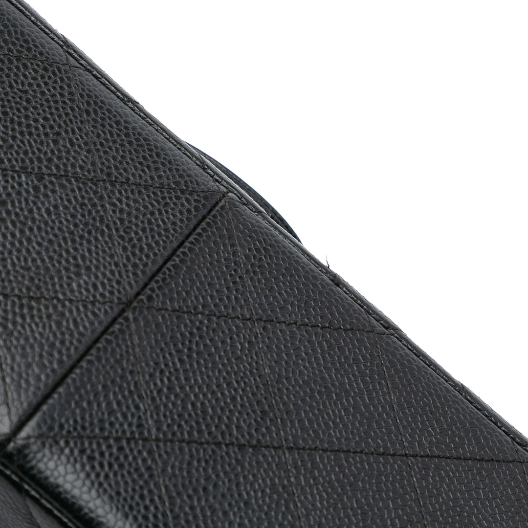 Jumbo Classic Caviar Double Flap Black - Gaby Paris