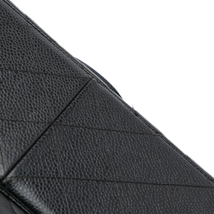 Jumbo Classic Caviar Double Flap Black - Gaby Paris