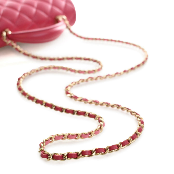 Chanel Mini Rectangular Classic Cuir d’agneau anse supérieure à rabat