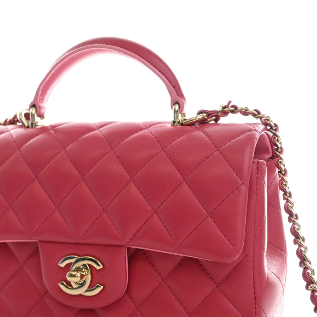 Chanel Mini Rectangular Classic Cuir d’agneau anse supérieure à rabat