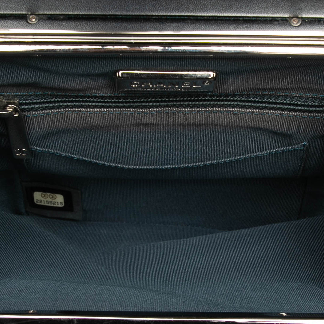 Chanel CC Métallisé Cuir de veau Vanity Bag Bleu