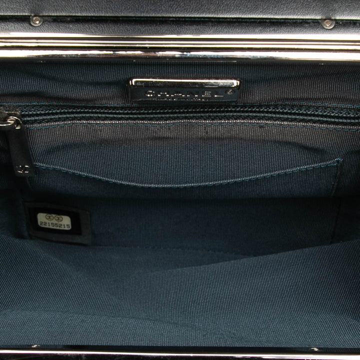 Chanel CC Métallisé Cuir de veau Vanity Bag Bleu