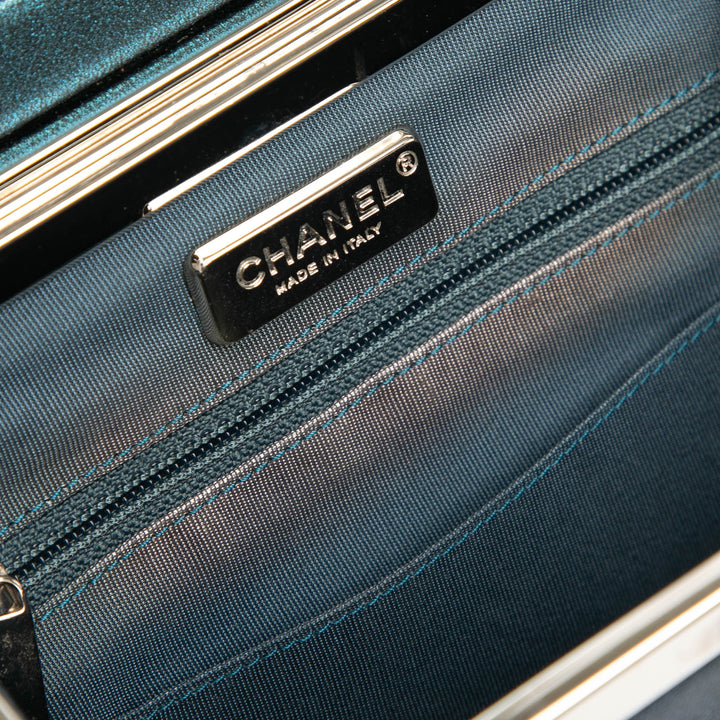 Chanel CC Métallisé Cuir de veau Vanity Bag Bleu