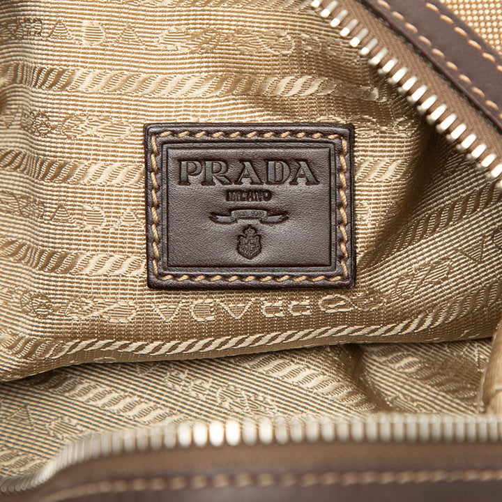 Prada Pochette Canapa Logo Beige – vue 5 – GABY PARIS
