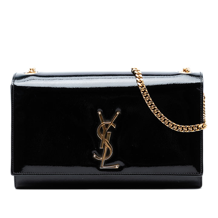 Saint Laurent Medium Cuir verni Monogram Kate Sac porté croisé